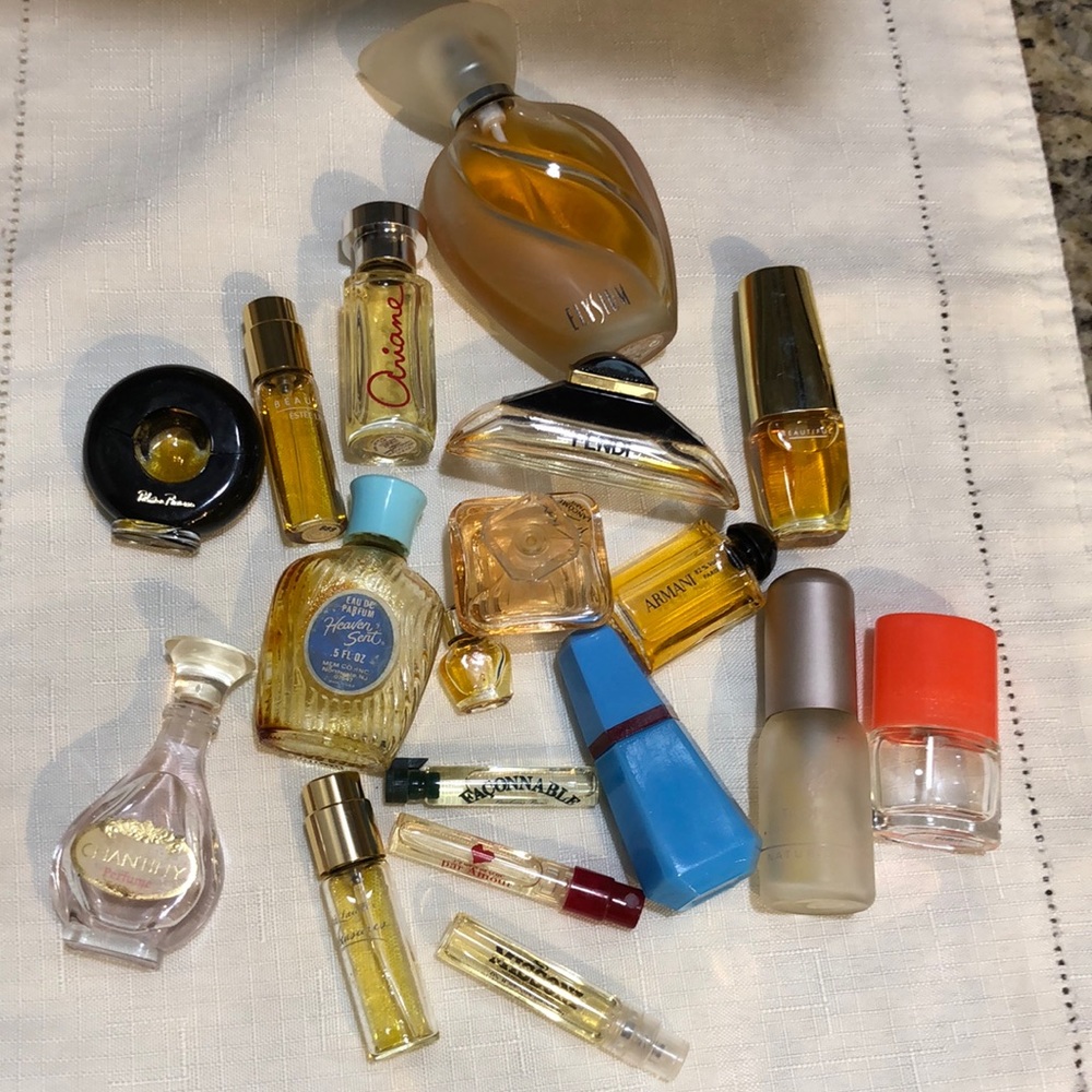 Lot of small perfume bottles